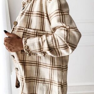 Plaid Button-Up Jacket